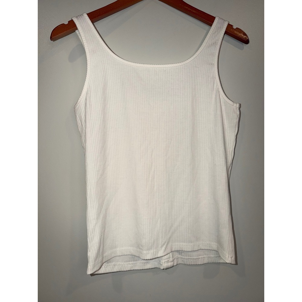 Y2K Womens Button Down White Tank Sm/Med Boho Cottagecore Indie Festival Layers - Picture 4 of 4